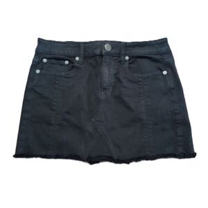 American Eagle Sz 4 Women's Black Stretch Mini Denim jean Skirt